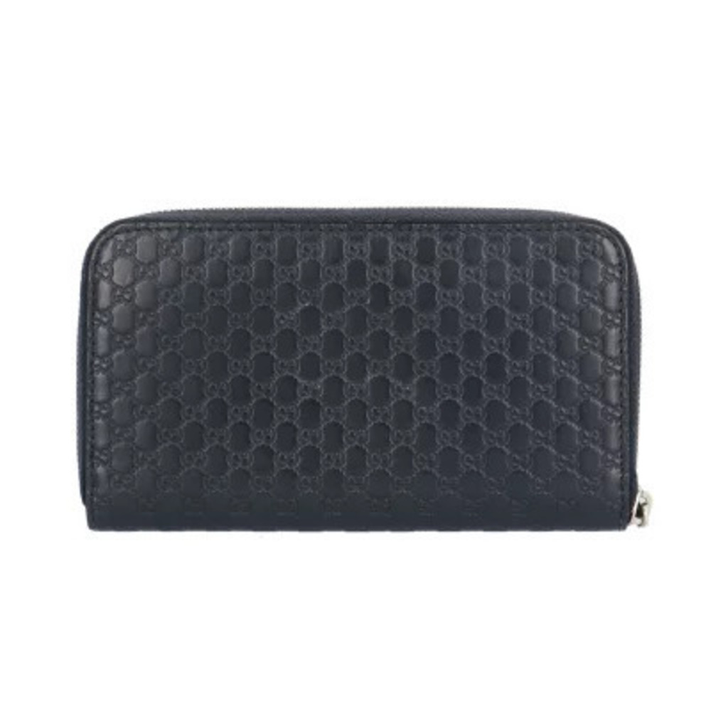 Gucci Leather Microssima Compact Wallet Long Black